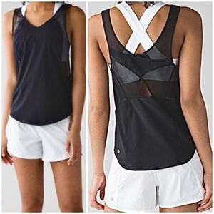 Lululemon Run With The Sun Tank Top Back
Mesh Scoop Neck Black Size 8